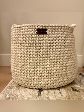 ELARA Handmade Cozy Storage Basket - Cream